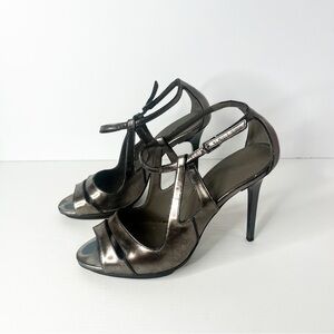 BALENCIAGA gun metal metallic heels (Sz 39)